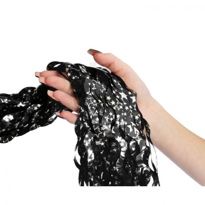 EZÜST CSILLAGOS FEKETE LAMETTA Halloween